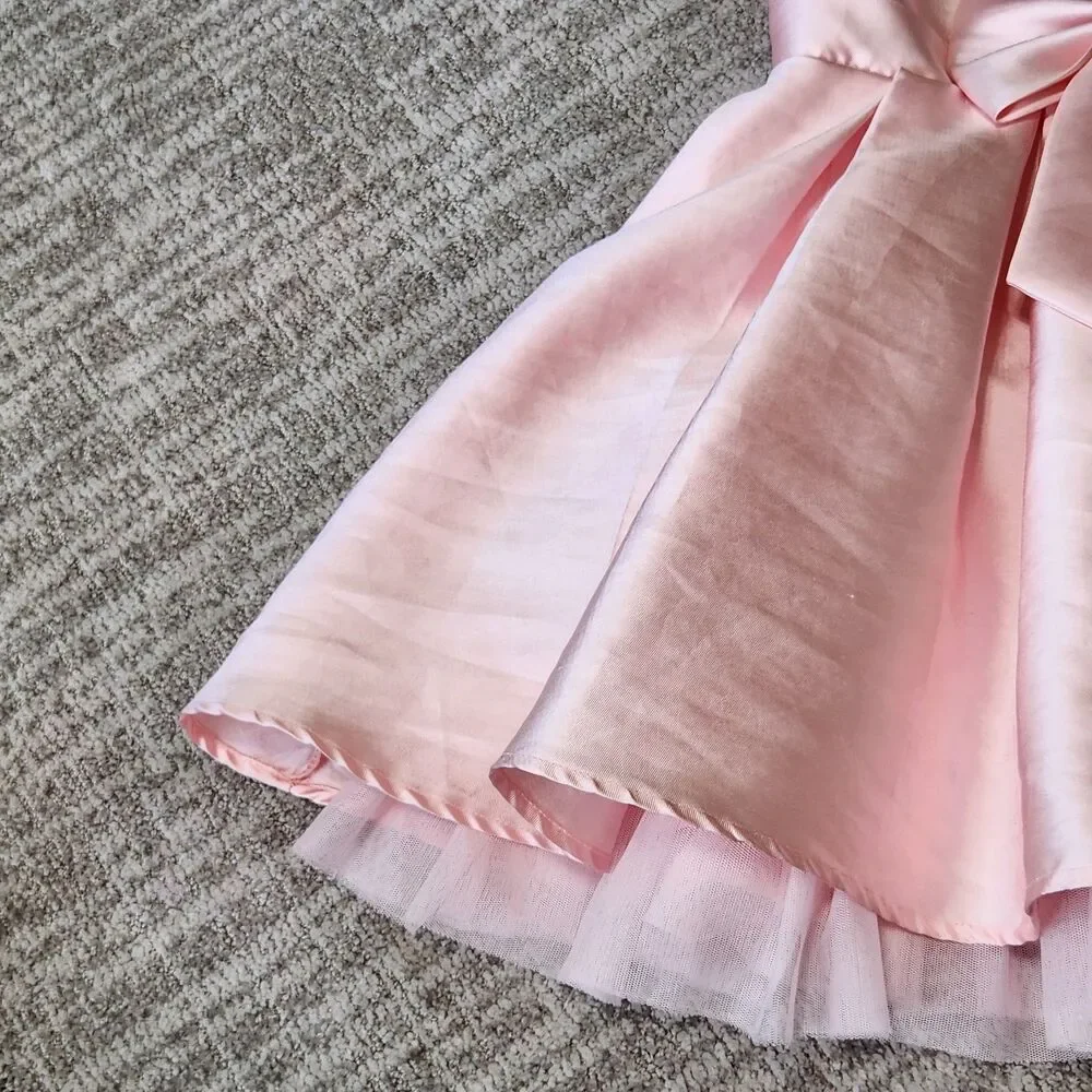 Rare Editions special occasion satin fit & flare sleeveless dress pink size 5